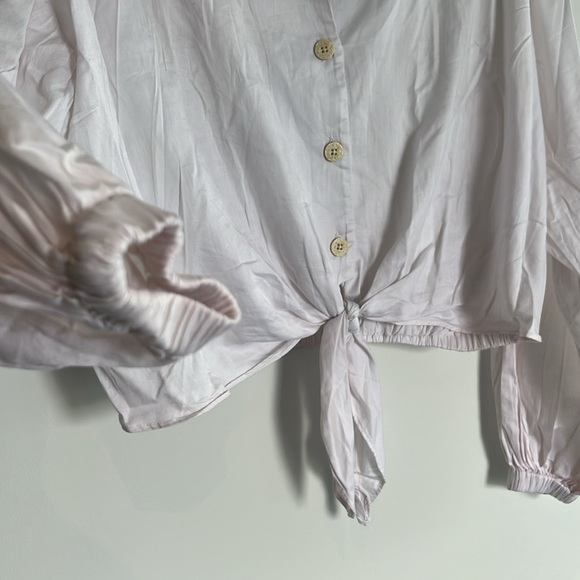 TOPSHOP White cotton shirt with knot - Picture 5 of 10